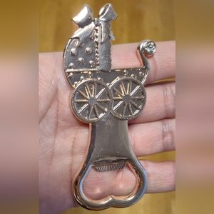Gold Baby Carriage Bottle Opener
